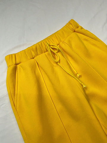 2pcs/set Round Neck Long Sleeve Sweatshirt And Tie Waist Sweatpants