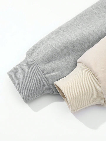 2pcs/set Zipper Hoodie And Sweatpants Set