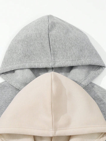 2pcs/set Zipper Hoodie And Sweatpants Set