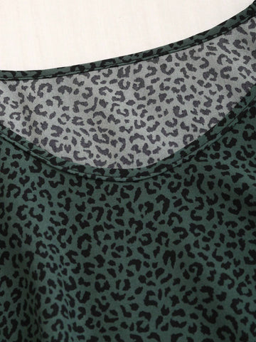 LUNE All-Over Print Round Neck Summer Short Sleeve Shirt With Random Cutting Pattern