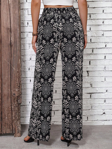 LUNE Baroque Print Wide Leg Pant