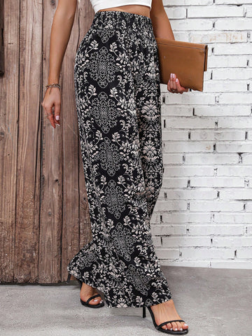 LUNE Baroque Print Wide Leg Pant
