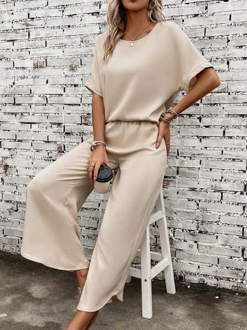 Batwing Sleeve Top & Wide Leg Pants