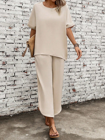 Batwing Sleeve Top & Wide Leg Pants