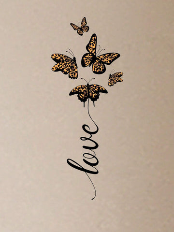 Butterfly & Letter Graphic Batwing Sleeve Tee Dress