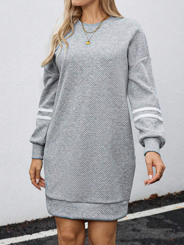 Casual Women Pocket Decor Short Sport Dress, Textured Fabric, Autumn/Winter