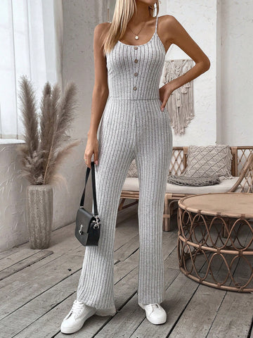 Casual Women's Pit Strip Suspender Jumpsuit