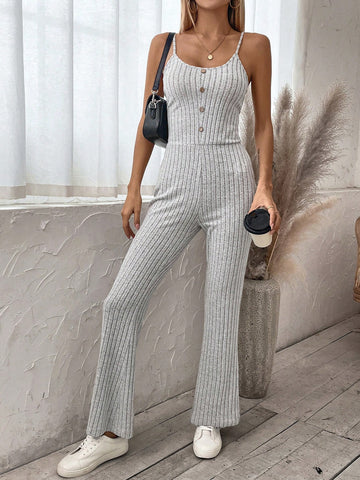 Casual Women's Pit Strip Suspender Jumpsuit