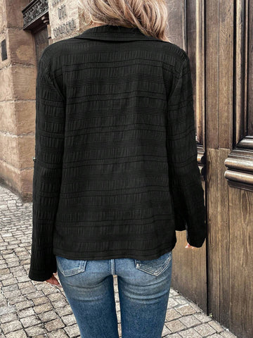 LUNE Casual Zip-Up Collar, Pocket Decoration, Versatile Women Shirt For Daily Wear