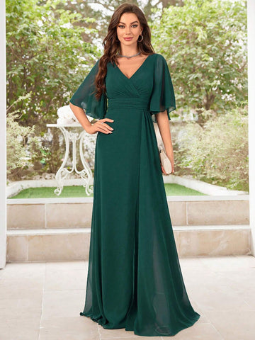 Chiffon Bridesmaid Dress With Split Hem
