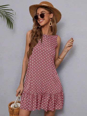 Crew Neck Short Sleeve A-Line Hem Splice Dress