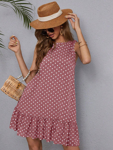 Crew Neck Short Sleeve A-Line Hem Splice Dress