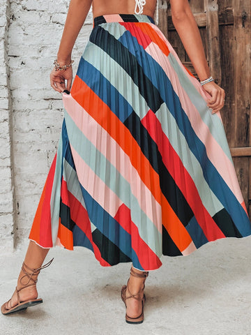 LUNE Cut And Sew Pleated Skirt