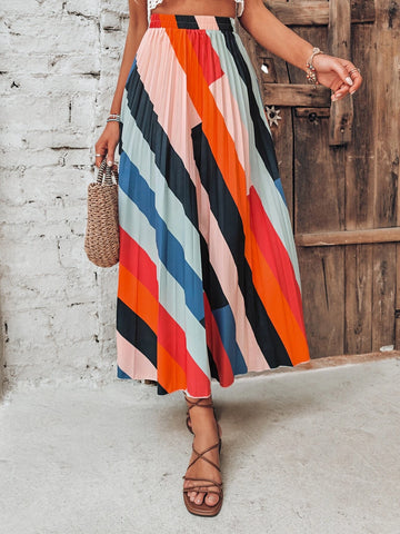 LUNE Cut And Sew Pleated Skirt