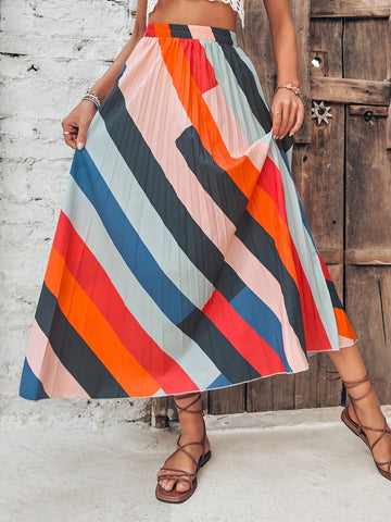 LUNE Cut And Sew Pleated Skirt