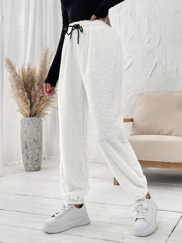 LUNE Drawstring Waist Fleece-lined Sweatpants