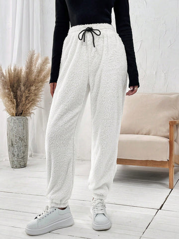 LUNE Drawstring Waist Fleece-lined Sweatpants