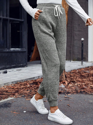LUNE Drawstring Waist Slant Pocket Sweatpants