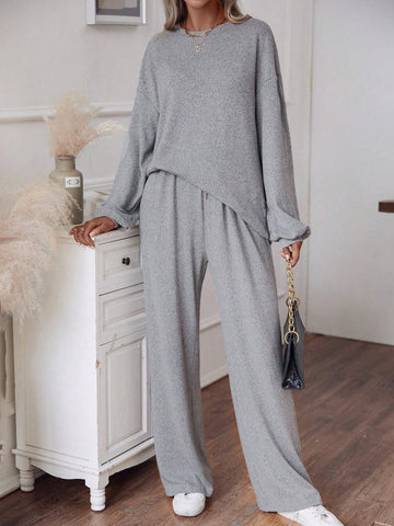 Drop Shoulder Tee & Wide Leg Pants