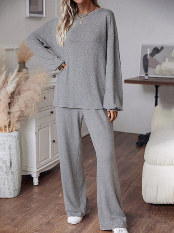 Drop Shoulder Tee & Wide Leg Pants