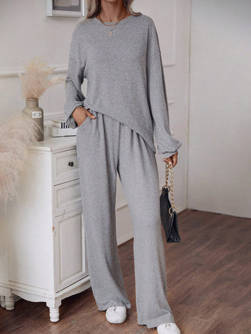 Drop Shoulder Tee & Wide Leg Pants