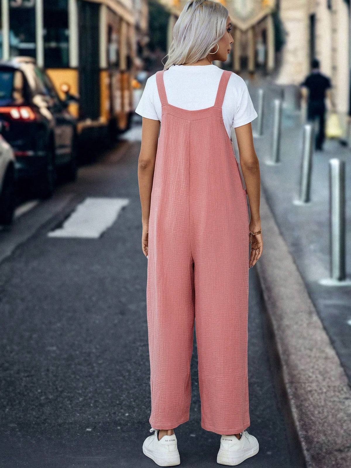 Dual Pocket Overall Jumpsuit Without Tee