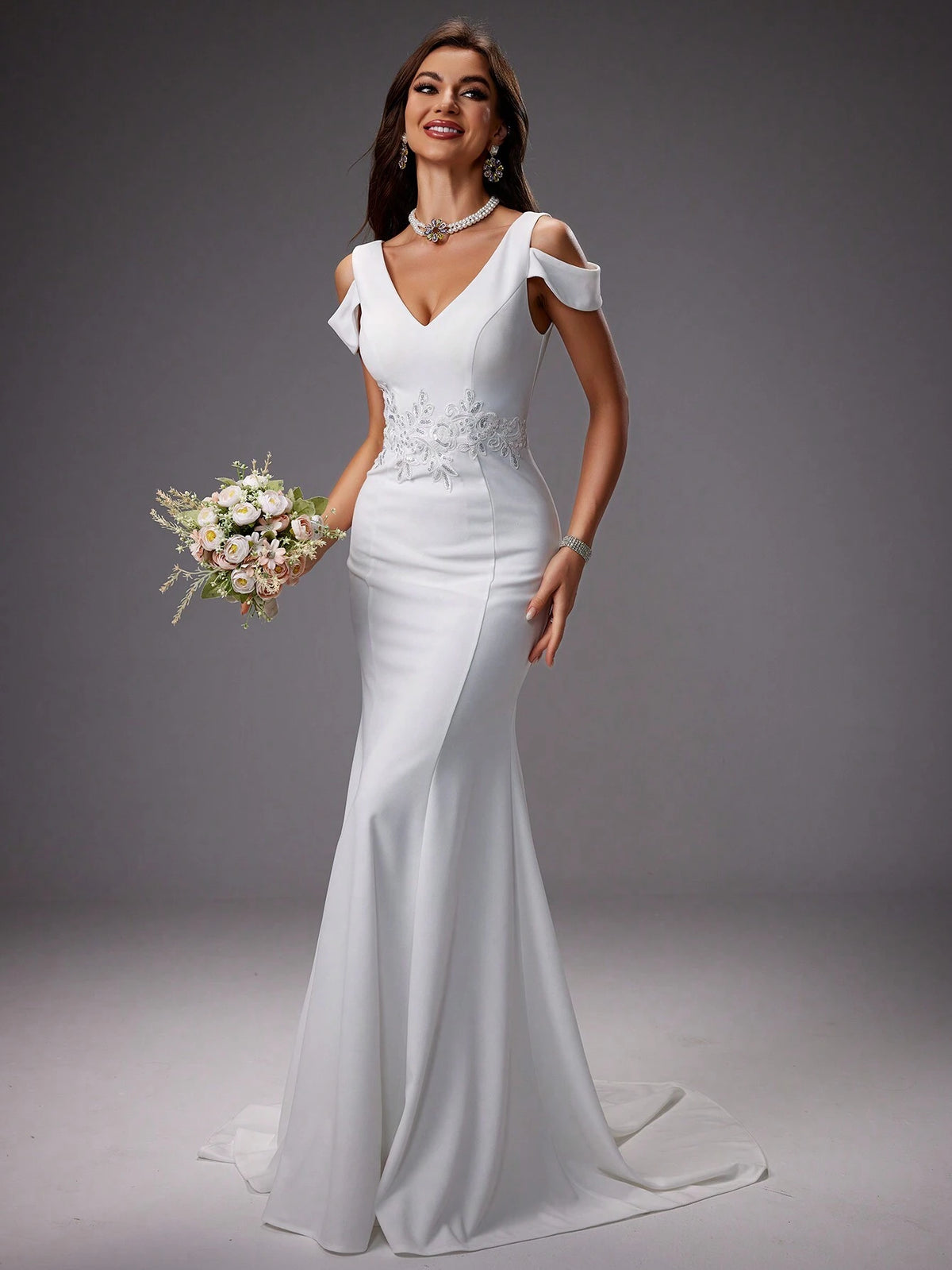 Elegant & Gorgeous Embroidered Dress With Waist Decoration