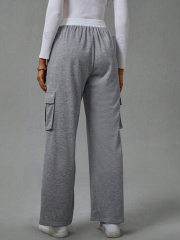 LUNE Flap Pocket Side Drawstring Waist Sweatpants