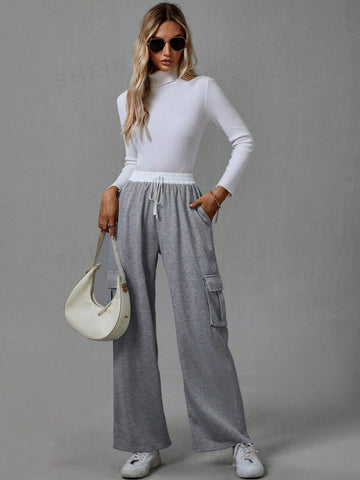 LUNE Flap Pocket Side Drawstring Waist Sweatpants