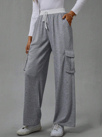 LUNE Flap Pocket Side Drawstring Waist Sweatpants