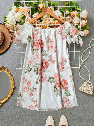 Floral Print Women's Off-Shoulder Summer Dress