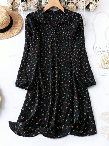 Floral Printed Shirt Dress