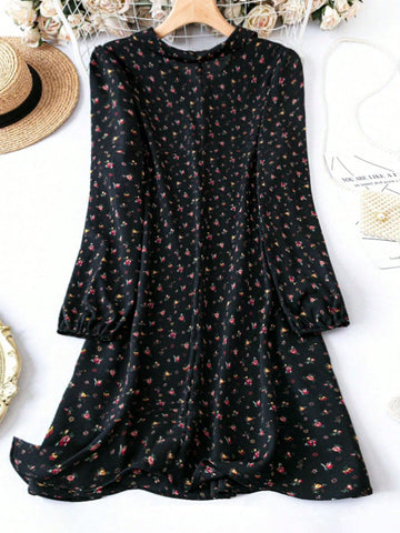 Floral Printed Shirt Dress