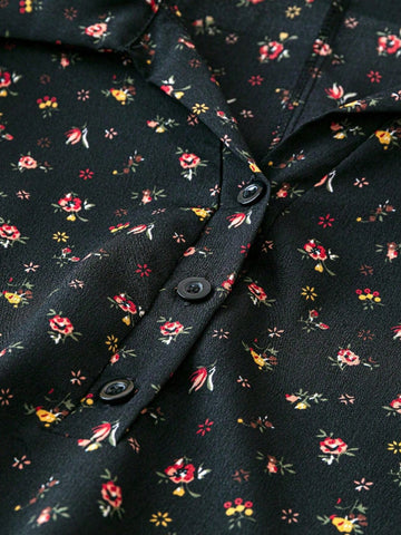 Floral Printed Shirt Dress