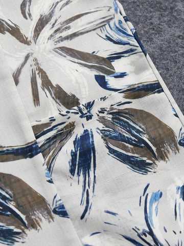 LUNE Floral Printed V-Neck Casual Shirt With Pocket For Summer