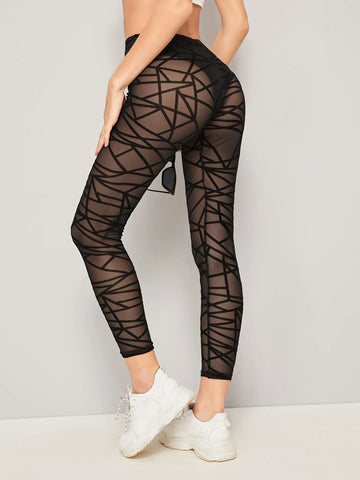 LUNE Geo Mesh Leggings Without Panties