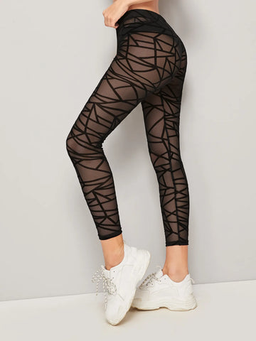 LUNE Geo Mesh Leggings Without Panties