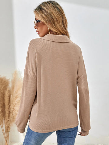 LUNE Half Button Drop Shoulder Tee