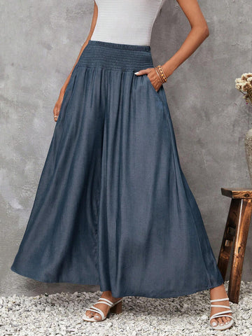 LUNE High Waist Slant Pocket Wide Leg Pants