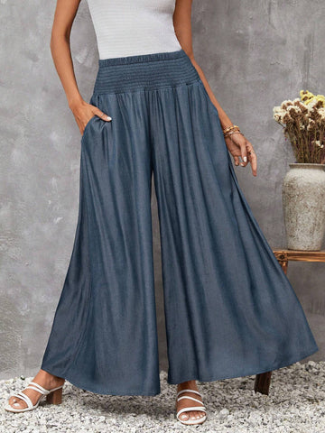 LUNE High Waist Slant Pocket Wide Leg Pants