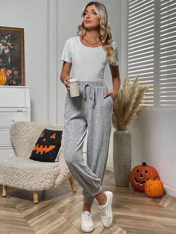 LUNE Knot Front Slant Pocket Sweatpants