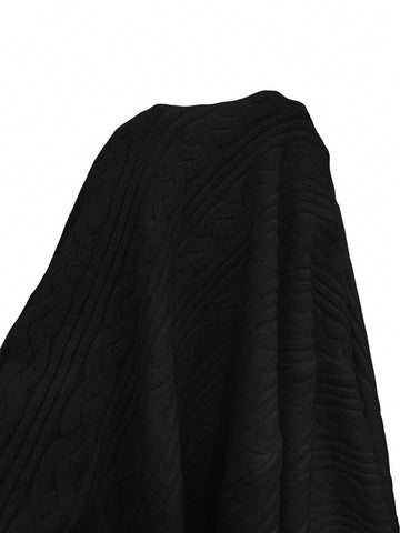 LUNE Solid Puff Sleeve Fitted Dress