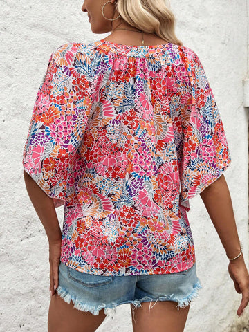 LUNE Ladies' Ditsy Floral Bell Sleeve Shirt (Random Print)