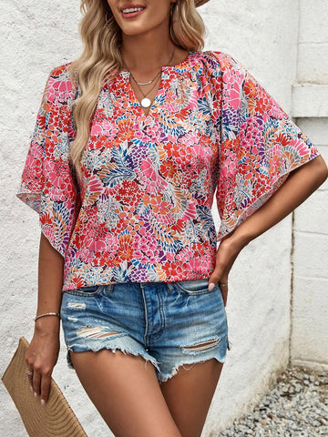 LUNE Ladies' Ditsy Floral Bell Sleeve Shirt (Random Print)