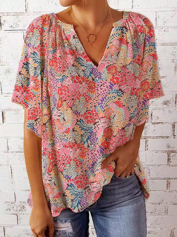 LUNE Ladies' Ditsy Floral Bell Sleeve Shirt (Random Print)