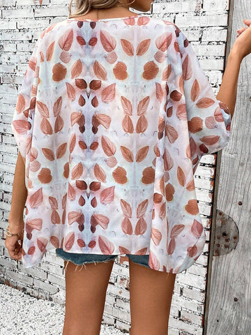 LUNE Ladies' Fashionable Loose Summer Shirt With Random Print