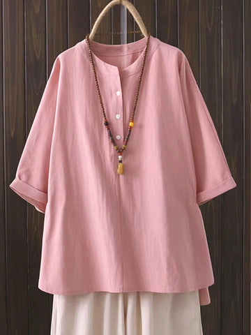 LUNE Ladies' Plain And Simple Casual Daily Shirt