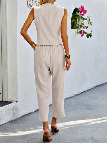 Ladies' Plain Color 2-piece Set