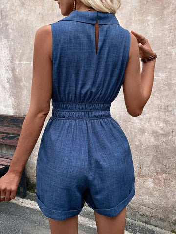 Ladies' Plain Sleeveless Jumpsuit, Casual Wear