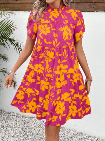 Ladies' Simple Daily Random Printed Dress